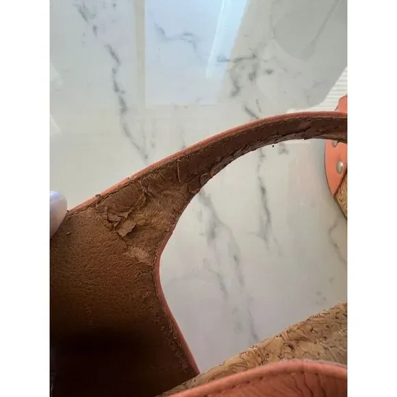 Lucky Brand |‎ Coral Cross Wedge Cork Sandals | Women's Size 9.5 - Picture 7 of 10